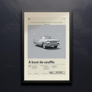 Breathless movie poster mid-century modern style wall art