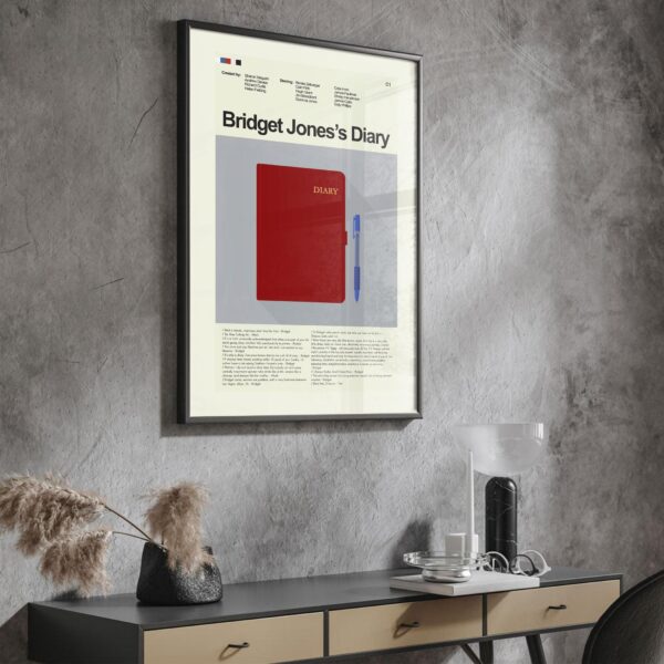 Mid-century modern Bridget Jones's Diary movie poster print