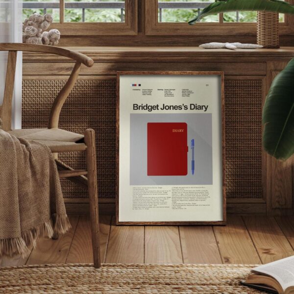 Mid-century modern Bridget Jones's Diary movie poster print
