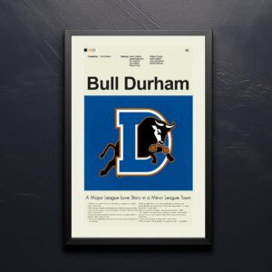 Mid-century modern style Bull Durham movie poster artwork
