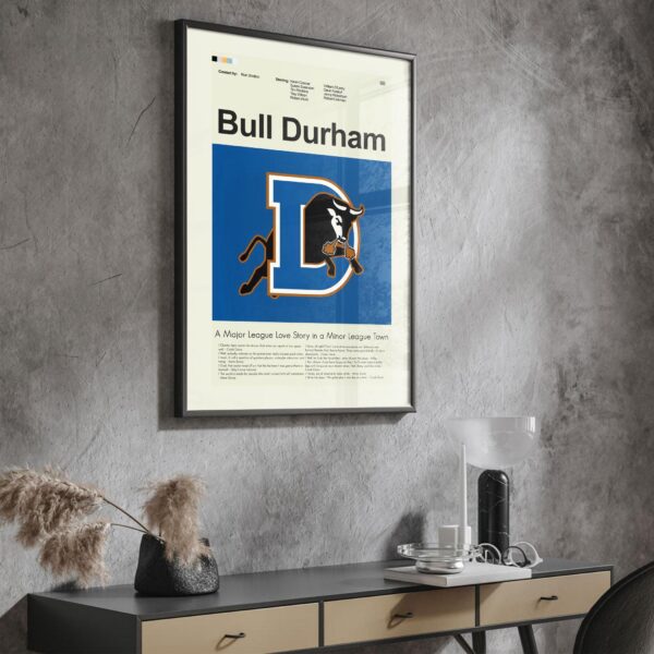 Mid-century modern style Bull Durham movie poster artwork