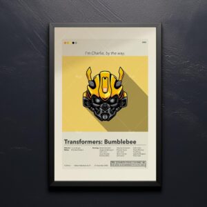 Mid-century modern Bumblebee movie poster with retro design elements