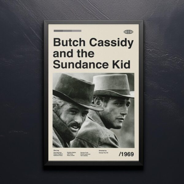 Butch Cassidy and the Sundance Kid mid-century poster art