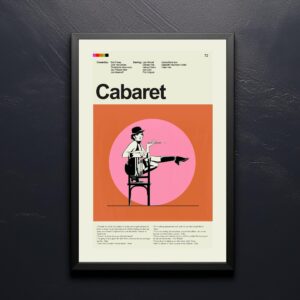 Large mid-century modern Cabaret movie poster with vintage design
