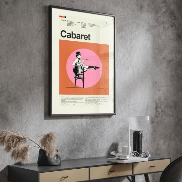 Large mid-century modern Cabaret movie poster with vintage design