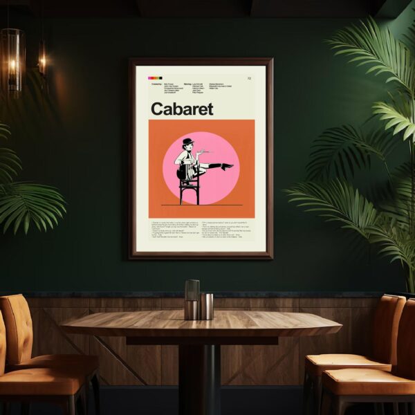 Large mid-century modern Cabaret movie poster with vintage design