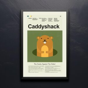 Caddyshack movie poster in mid-century modern style with retro design elements