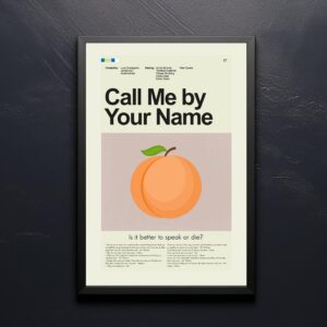 Mid-century modern poster of a house from Call Me by Your Name movie