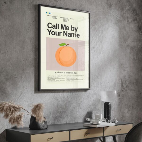 Mid-century modern poster of a house from Call Me by Your Name movie