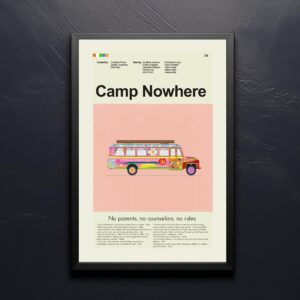 Mid-century modern Camp Nowhere vintage movie poster artwork