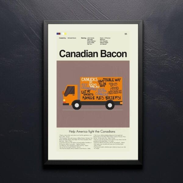 Canadian Bacon mid-century modern style movie poster wall art