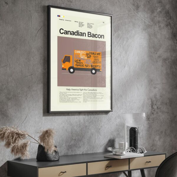 Canadian Bacon mid-century modern style movie poster wall art