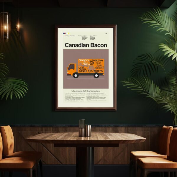 Canadian Bacon mid-century modern style movie poster wall art