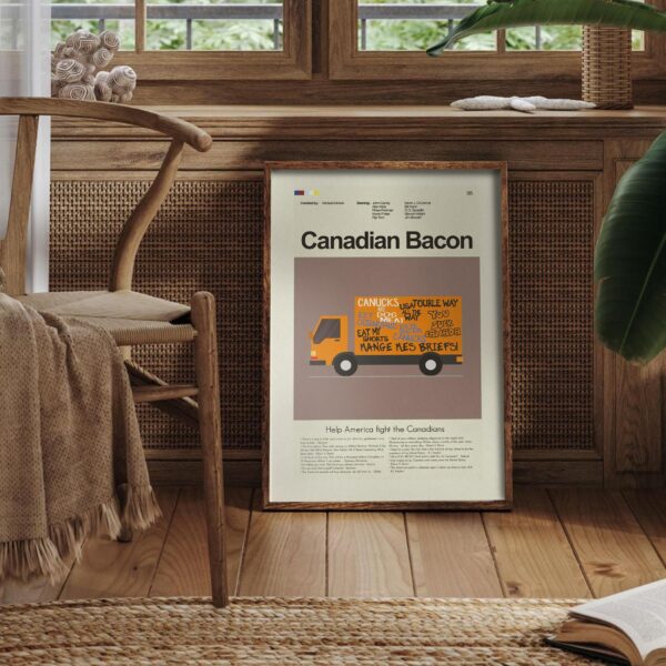 Canadian Bacon mid-century modern style movie poster wall art