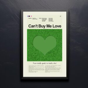 Mid-century modern Can't Buy Me Love movie advertising poster art