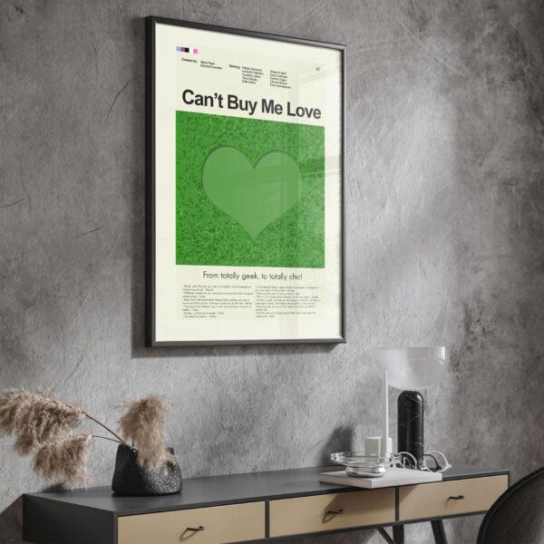 Mid-century modern Can't Buy Me Love movie advertising poster art
