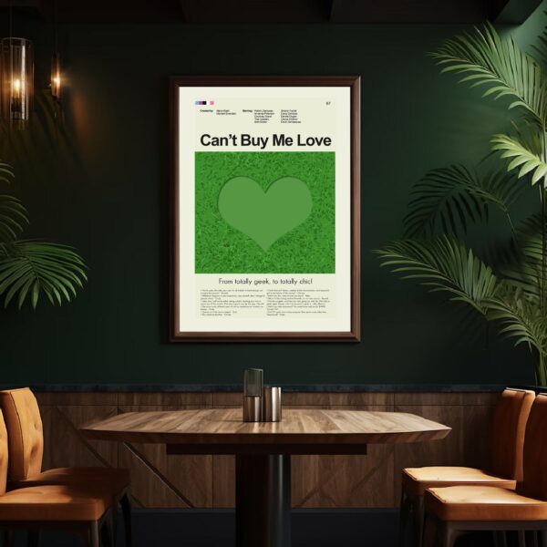 Mid-century modern Can't Buy Me Love movie advertising poster art