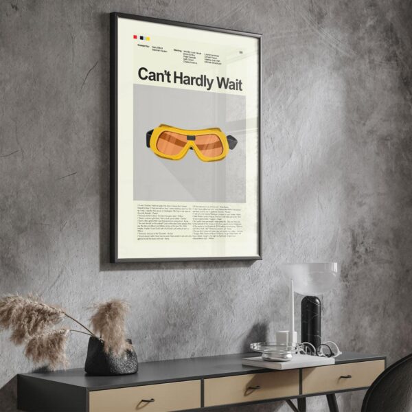 Mid-century style Can't Hardly Wait movie poster with retro design elements
