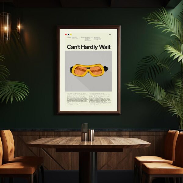 Mid-century style Can't Hardly Wait movie poster with retro design elements