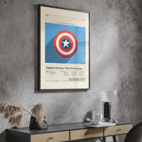 Mid-century modern Captain America The First Avenger movie poster graphic design