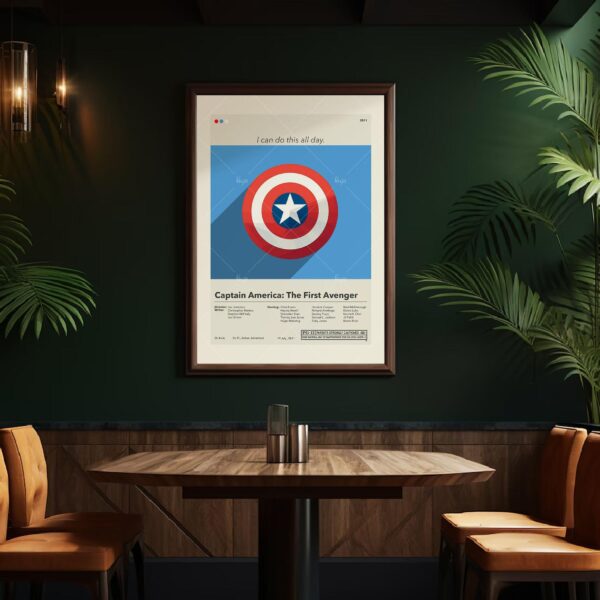 Mid-century modern Captain America The First Avenger movie poster graphic design