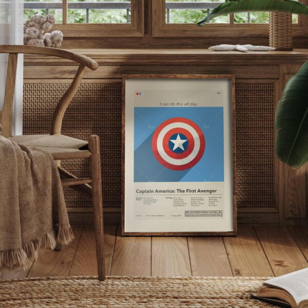 Mid-century modern Captain America The First Avenger movie poster graphic design