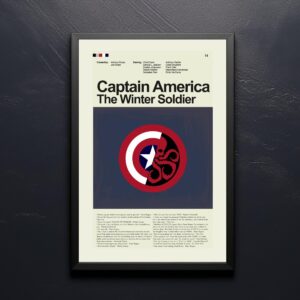 Mid-century modern poster of Captain America The Winter Soldier movie