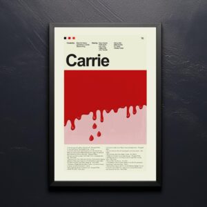Mid-century modern Carrie movie poster with minimalist vintage design