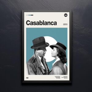 Casablanca Movie Poster, mid-century poster and retro artwork