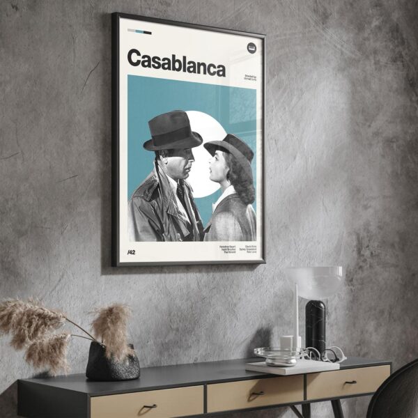 Casablanca Movie Poster, mid-century poster and retro artwork