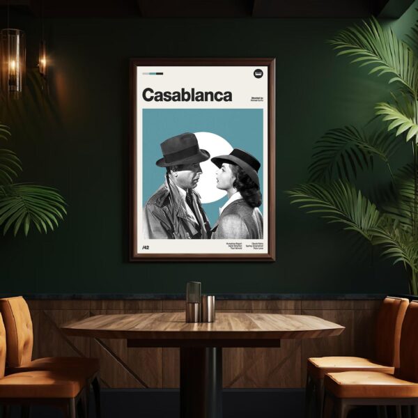 Casablanca Movie Poster, mid-century poster and retro artwork