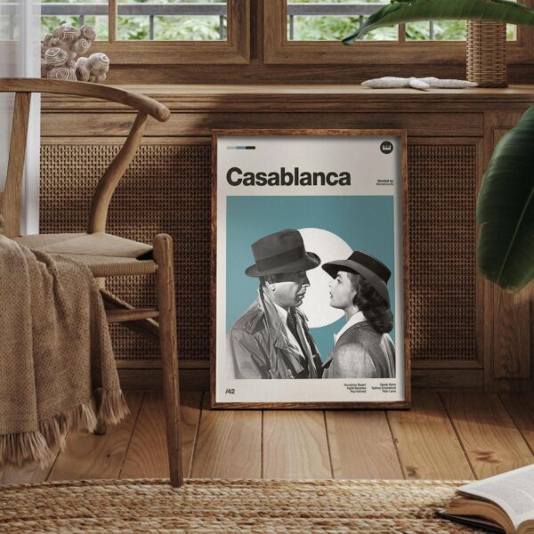 Casablanca Movie Poster, mid-century poster and retro artwork