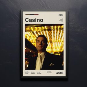 Casino Movie Poster - mid-century poster art retro design
