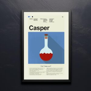 Mid-century modern Casper movie poster featuring classic 20th century art style