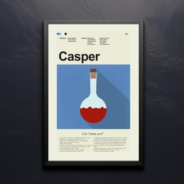 Mid-century modern Casper movie poster featuring classic 20th century art style
