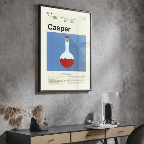Mid-century modern Casper movie poster featuring classic 20th century art style