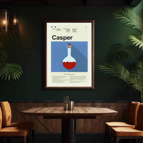 Mid-century modern Casper movie poster featuring classic 20th century art style