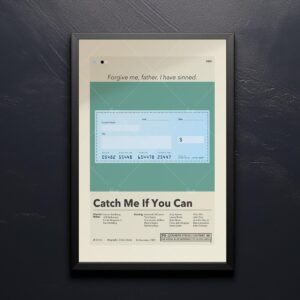Mid-century modern style Catch Me If You Can movie poster from 1950s