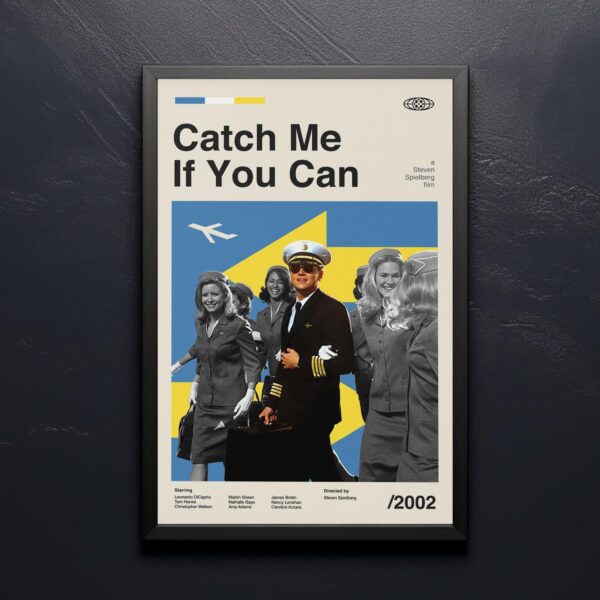 Catch Me If You Can mid-century poster vintage wall art
