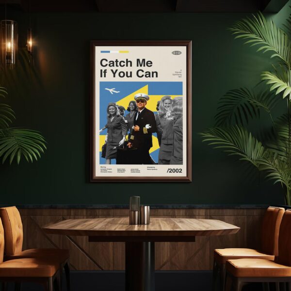 Catch Me If You Can mid-century poster vintage wall art