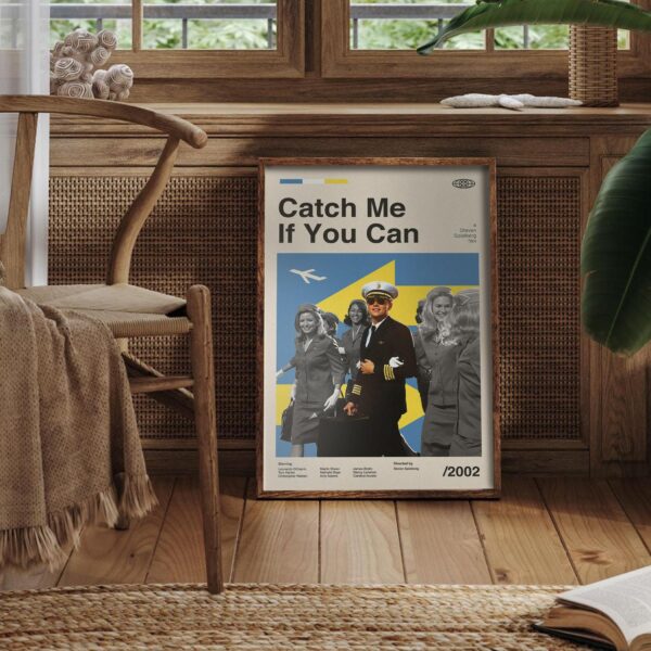 Catch Me If You Can mid-century poster vintage wall art