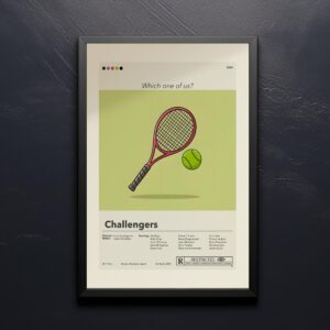 Large mid-century modern movie poster for the film Challengers