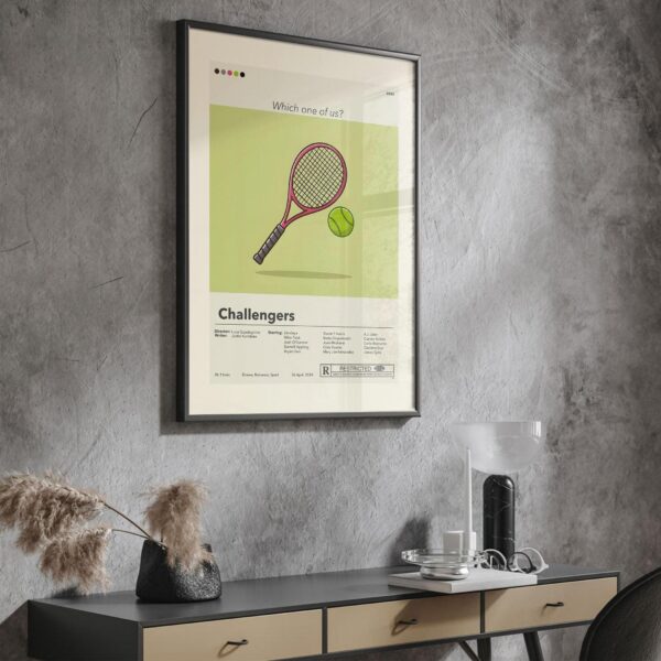 Large mid-century modern movie poster for the film Challengers
