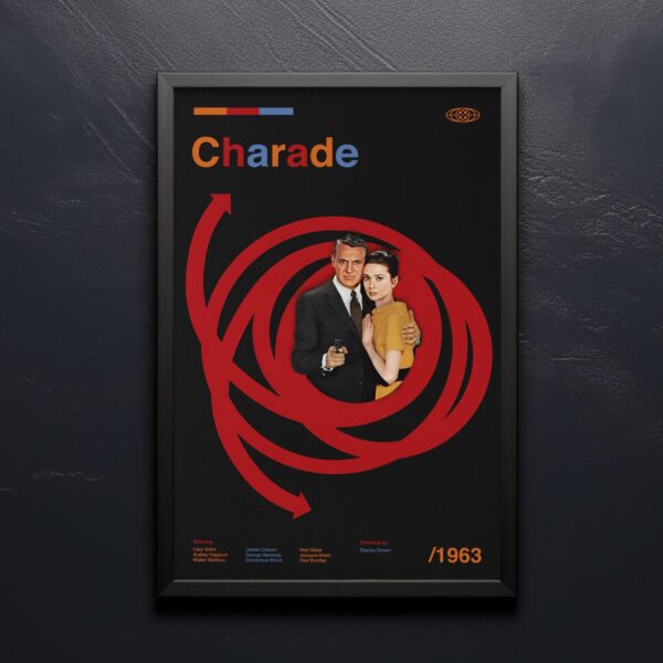 Charade Movie Poster - Mid-Century retro artwork