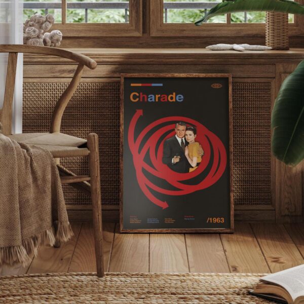 Charade Movie Poster - Mid-Century retro artwork