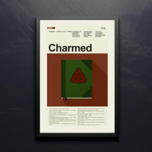 Charm School movie poster in mid-century modern advertising style