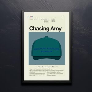 Chasing Amy vintage mid-century modern movie poster with retro design