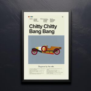 Mid-century modern style Chitty Chitty Bang Bang movie poster artwork