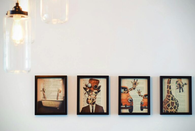 Mid century modern canvas wall art with abstract shapes and colors