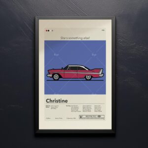 Mid-century modern Christine movie poster with retro design elements